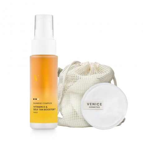 VENICE Vitamin D & Self Tan Booster + Face Pads Set  Витамин D и усилитель автозагара + набор подушечек для лица