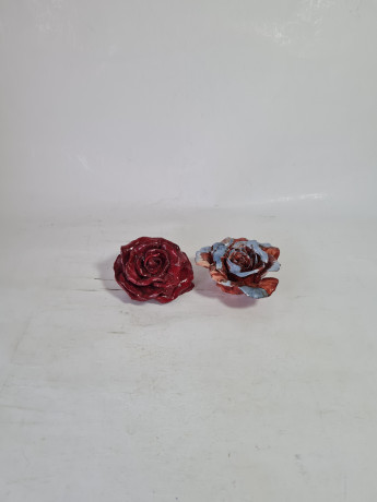 Фигурка винтажная JM, красно-голубая керамика, 2 шт, 9 x 9 x 4,5 см, Германия, 2008г.