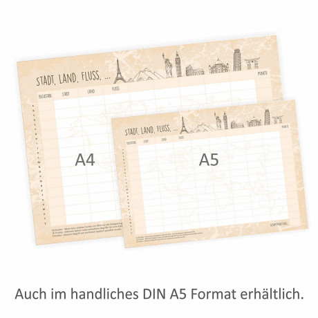 nikima Papeterie A4 Spielblock Stadt Land Fluss Reisespiel Reisespiele Игровая площадка Papeterie A4 игра в город