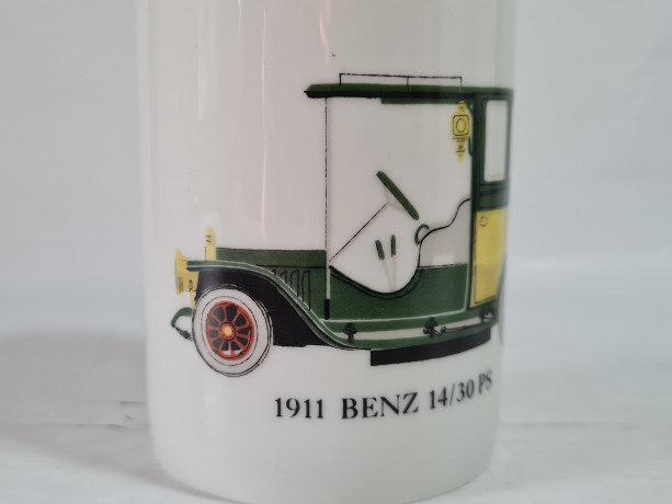 Кувшин со стаканами (5 шт.) Thomas с изображениями ретро автомобилей, фарфор, Германия, 1960-70гг.