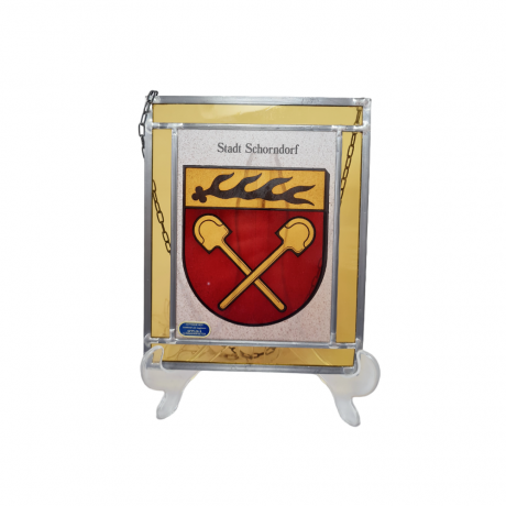 Applika Glasmanufaktur / Gutezeichen Витражная картина на цепочке, 18,5см x 15см, Германия, 1960-70гг.