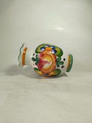 Ваза винтажная Ancient Xxeme Joli с ярким декором, в стиле майолика, среднего размера, ручная роспись, керамика, 20.5 см, Италия, 1960-70гг.