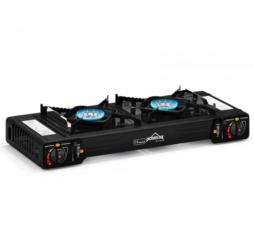 HOMELUX HOMELUX Gaskocher Campingkocher 2 flammig mit Gaskartuschen fur Grill Camper, (0-St), 2 x 2,5KW Газовая плита HOMELUX походная 2 пламени с газовыми баллончиками для кемпера-гриля, (0 шт.), 2 x 2,5 кВт