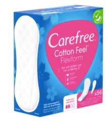 Carefree Slipeinlage Cotton Feel Flexiform ohne Duft 56 St, Карефри Ежедневные прокладки с хлопком Флексиформ 56шт, 3 упаковки (168 шт)