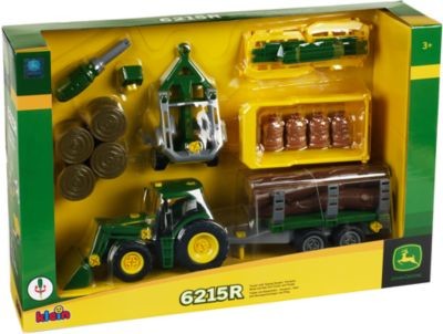 klein klein John Deere Traktor mit Anhanger und Pflug маленький трактор John Deere с прицепом и плугом