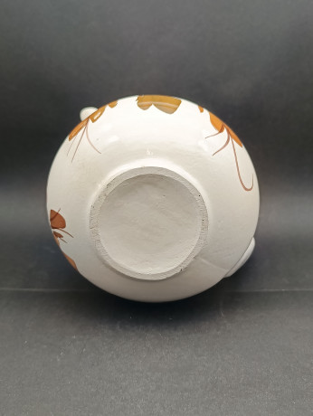 Кувшин винтажный Bayreuther, с ярким оранжево-фиолетовым декором, керамика, 19 х 15 см, Германия, 1960-70гг.