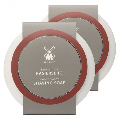 Muhle Rasierseife Sandelholz in Porzellanschale Doppelpack (2er Set) Мыло для бритья сандаловое дерево в фарфоровой чаше, двойная упаковка (набор из 2 шт.)