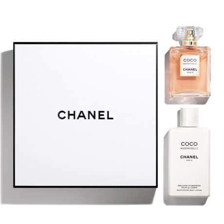Chanel COCO MADEMOISELLE COFFRET – EAU DE PARFUM INTENSE ZERSTÄUBER 100 ML UND HYDRATISIERENDE KÖRPEREMULSION 200 ML Шанель Набор Парфюм и Эмульсия для тела