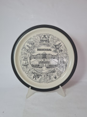Goebel Bavaria Декоративная тарелка в черно-белых тонах &quot;г.Брухзал&quot;, 32,5 x 2,5 см, Германия, 1960-70гг.