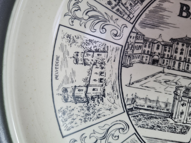 Goebel Bavaria Декоративная тарелка в черно-белых тонах "г.Брухзал", 32,5 x 2,5 см, Германия, 1960-70гг.