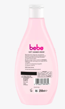 bebe Cremedusche Soft Shower Cream, 250 ml, Увлажняющий крем-гель для душа с смягчающей формулой, 250 мл