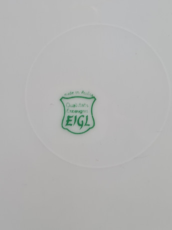 Чайное трио винтажное Eigl, бело-золотой фарфор с красочным изображением Шёнбруннского дворца в Вене, Австрия, 1960-1970гг.