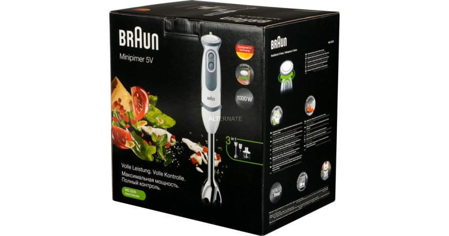Braun Braun MultiQuick 5 Vario MQ 5235, Stabmixer weiss/hellgrau weiss/hellgrau Braun MultiQuick 5 Vario MQ 5235, погружной блендер белый/светло-серый