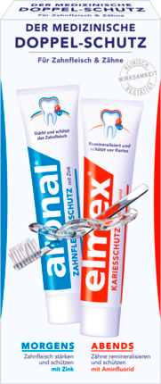 elmex Зубная паста Mundhygiene-Set 1x elmex + 1x aronal, 150 мл
