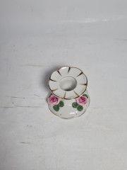 Подсвечник винтажный Dresden с розами, фарфор, 6.5 см, Германия, 1960-70гг.
