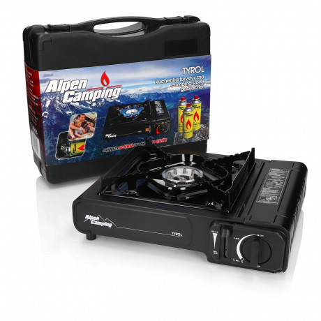 Alpen Camping Alpen Camping Gaskocher TYROL, Gaskocher 2,0 kW Campingkocher Газовая плита Alpen Camping TYROL, походная газовая плита 2,0 кВт