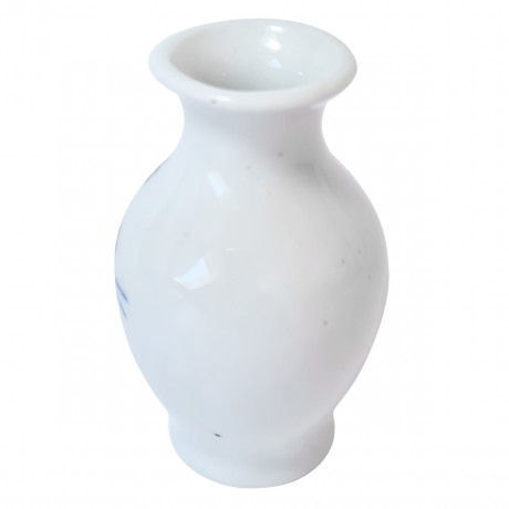 Kwangdong Винтажная белая ваза в китайском стиле "Синие цветы", 7см x 4см, Китай, 1960-70гг.