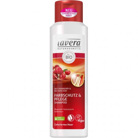 Lavera Shampoo Farbschutz & Pflege, Лавера Шампунь для окрашенных волос с авокадо и клюквой, 250 мл