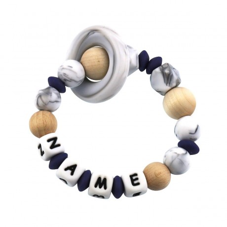 elefantasie Beissring Marmor personalisiert mit Namen Персонализированный мраморный прорезыватель с именем