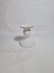 Подсвечник винтажный Seltmann Weiden, белый с золотой каймой, фарфор, 10 x 9 см, Германия, 1960-70гг.