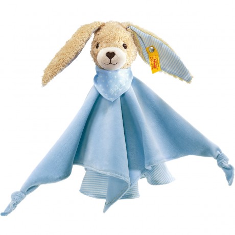 Steiff Hoppel Hase Schmusetuch 28 blau Салфетка для обнимания кролика Hoppel 28 синяя