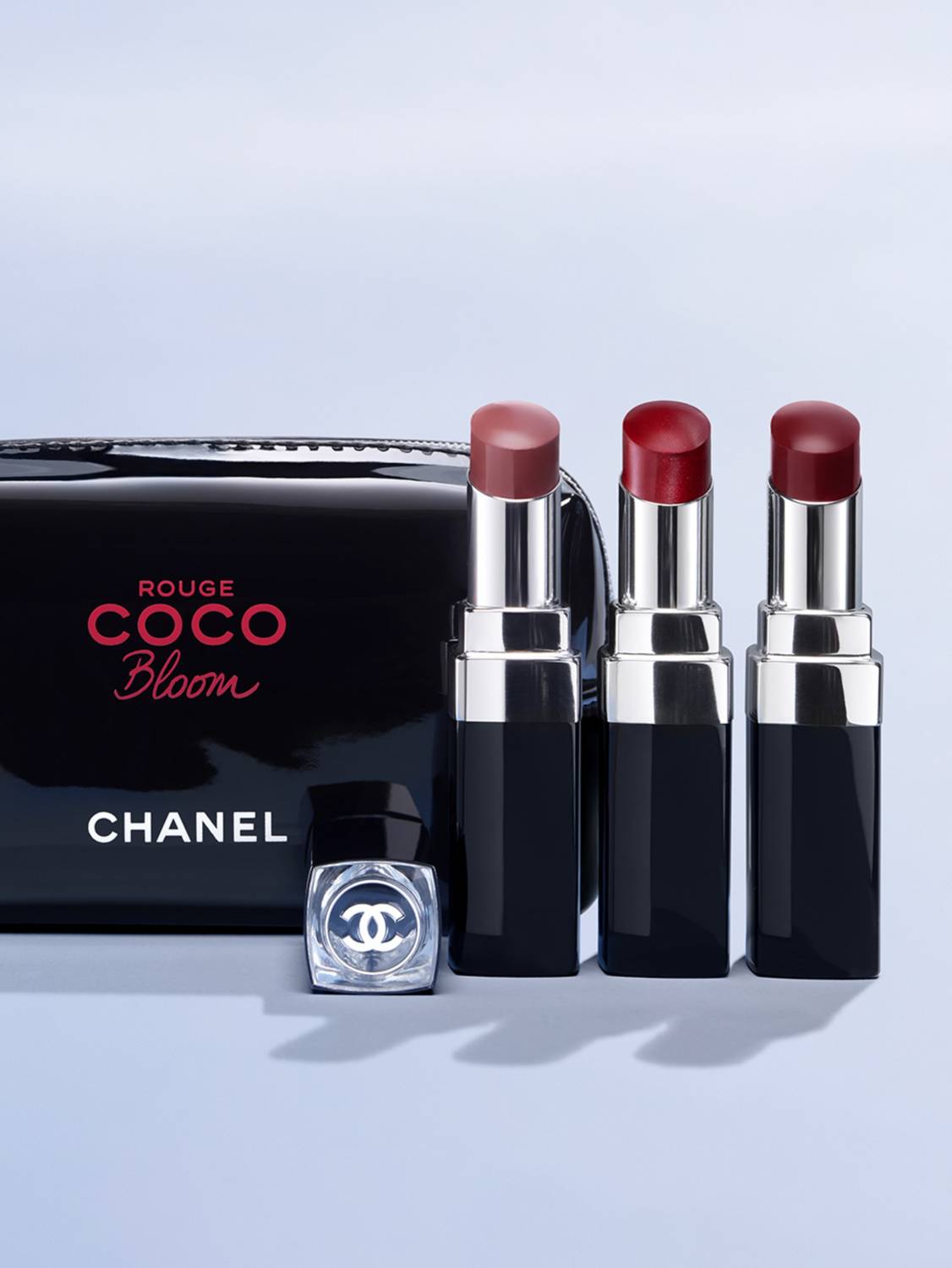 Купить Chanel ROUGE COCO BLOOM Шанель Набор губных помад 3 шт. и  косметическая сумочка. Эксклюзивный выпуск в интернет-магазине  Diskontshop.eu Германия всего за €141 в