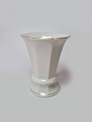 Ваза винтажная малая A.F. Kahla с гербом и позолоченным ободком, фарфор, 12 x 9 см, Германия, 1960-70гг.