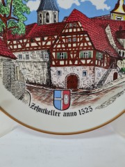 KAHLA GDR Декоративная тарелка &quot;Город Мальш&quot;, 19,5см, 1960-70гг.
