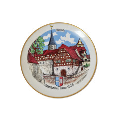 KAHLA GDR Декоративная тарелка &quot;Город Мальш&quot;, 19,5см, 1960-70гг.