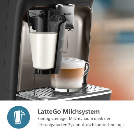 Philips Philips Kaffeevollautomat EP2336/40 2300 Series, 4 Kaffeespezialitaten, mit LatteGo-Milchsystem, Schwarz verchromt  Полностью автоматическая кофемашина Philips EP2336/40 серии 2300, 4 сорта кофе, с молочной системой LatteGo, отделка ерным хромом