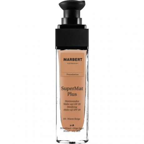 Marbert (Марберт)  Make-Up Тональный крем SuperMat Plus Foundation База для макияжа, Nr. 03 Warm Beige / 30 мл