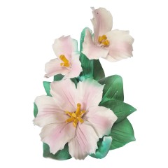 Статуэтка винтажная Capodimonte &quot;Розовые цветы&quot; среднего размера, фарфор, 15 х 15 см, Италия, 1960-70гг.