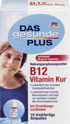 DAS gesunde PLUS Витамин B12 Питьевые ампулы для обмена веществ, 10 шт
