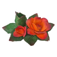 Статуэтка винтажная большая Capodimonte &quot;Две красные розы&quot;, фарфор, 9 х 21 см, 1960-70гг.