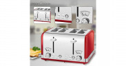 ProfiCook ProfiCook Toaster Vintage PC-TA 1194 rot/chrom, 1.630 Watt, fur 4 Scheiben Toast rot/chrom Тостер ProfiCook Vintage PC-TA 1194 красный/хром, 1630 Вт, на 4 ломтика тостов