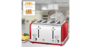 ProfiCook ProfiCook Toaster Vintage PC-TA 1194 rot/chrom, 1.630 Watt, fur 4 Scheiben Toast rot/chrom Тостер ProfiCook Vintage PC-TA 1194 красный/хром, 1630 Вт, на 4 ломтика тостов
