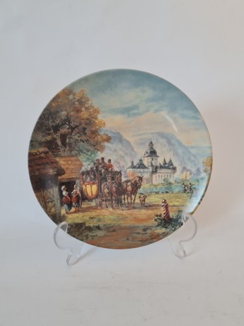 Furstenberg Декоративная тарелка "Повозка", номерная А9633, 19,5 см, Германия, 1988г.