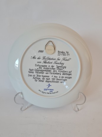 Furstenberg Декоративная тарелка "Повозка", номерная А9633, 19,5 см, Германия, 1988г.