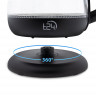 T24 T24 Wasserkocher Borosilikatglas Wasserkocher mit LED 2200 Watt 1,7 Liter THV schwarz, 1.7 l, 2200 W  Чайник T24 Чайник из боросиликатного стекла со светодиодной подсветкой 2200 Вт 1,7 л THV черный, 1,7 л, 2200 Вт