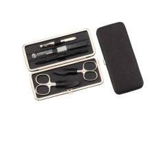 Hans Kniebes Manicure-Etui, Nappa-Vollrindleder, vernickelt  Маникюрный чемоданчик, зернистая кожа наппа, никелирование