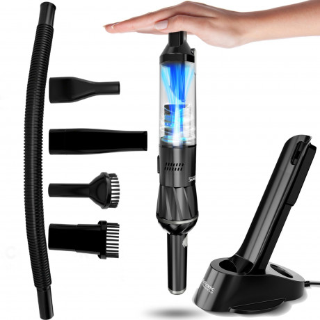 TurboTronic by Z-Line TurboTronic by Z-Line Akku-Handstaubsauger 6,5kpa, 25 Min. Laufzeit, ultra-Leichtgewicht Boden Staubsauger, 85 W, beutellos, kabelloser Sofa Couch Tisch Handsauger mit Ladestation schwarz/gold Беспроводной ручной пылесос TurboTronic