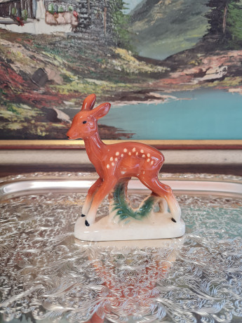 Фигурка винтажная "Олененок" Sitzendorf Thuringen, 12,5 x 10 см, Германия, 1960-70гг.