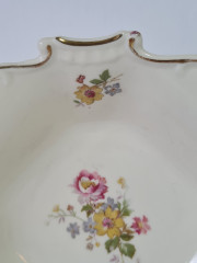 Тарелка винтажная Schrinding Bavaria для сервировки, цветочный декор и фигурный край, фарфор, 16 x 16 x 4,5 см, Германия, 1960-70гг.