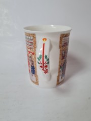 Кружка винтажная Fine Bone China "Около пекарни в канун Рождества", 10 х 11,5 см, Китай, 1960-70гг.