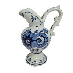 Ваза-кувшин винтажная Delft, ручная роспись, керамика, 22 см, Нидерланды, 1960-70гг.