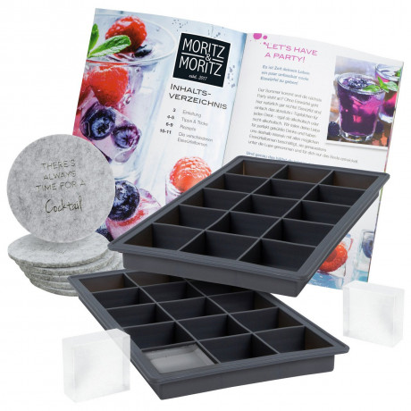Moritz & Moritz Moritz & Moritz Eiswucrfelform eckig 2er Set grau Набор квадратных форм для кубиков льда Moritz &amp; Moritz, 2 шт.