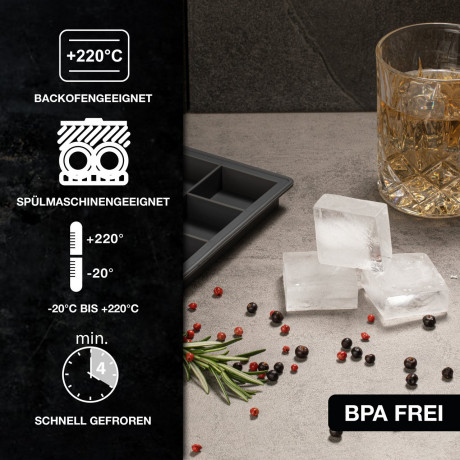 Moritz & Moritz Moritz & Moritz Eiswucrfelform eckig 2er Set grau Набор квадратных форм для кубиков льда Moritz &amp; Moritz, 2 шт.