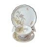 Rherinnfale Bavaria Чайное трио "Ветка мимозы", позолота, ручная роспись, Германия, 1960-70гг.