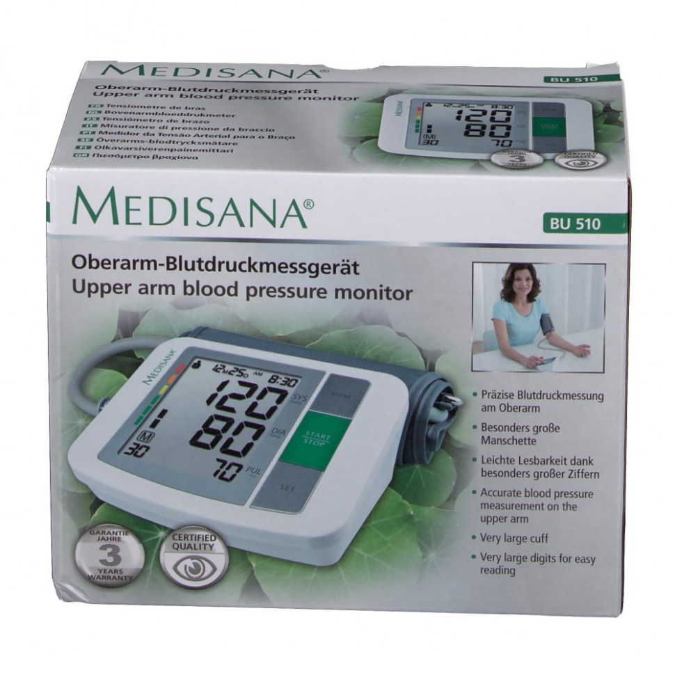 Купить Medisana (Медисана) BU 510 Oberarm Blutdruckmessgerat 1 шт в  интернет-магазине Diskontshop.eu Германия всего за 8 206 руб. в