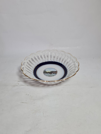 Тарелка винтажная PM "Мост в Кельне", фарфор, 15.5 см, Германия, 1960-70гг.